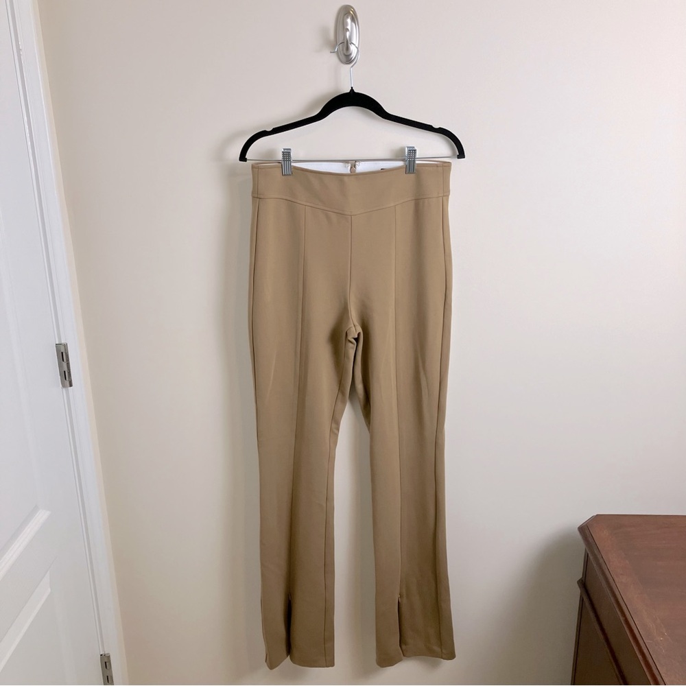 J. Crew Flare Leg Trouser in Italian Ponte in Soft Brown Medium Tall Pants